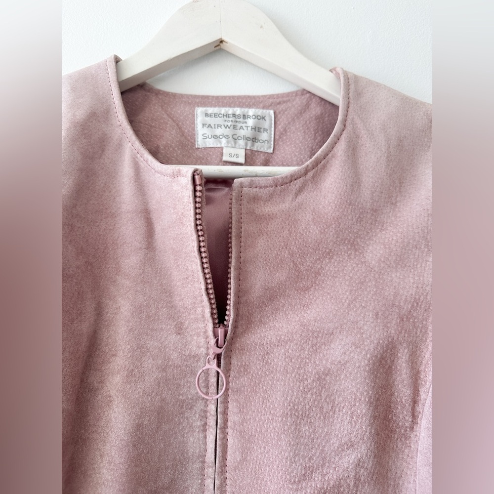 Suede Jacket “Beechers Brook-Fairweather”-Blush Pink Genuine Leather- Size:Small - Picture 5 of 11